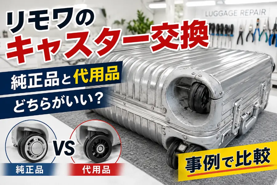リモワのキャスター交換 純正品と代用品どちらがいい？事例で比較